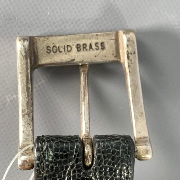 NO BRAND Size 42 Black Croc Embossed Leather Belt - Picture 6 of 7